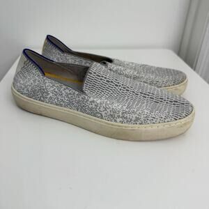 Rothy's The Original Slip On Sneakers Gray 'Opal Python' Casual Sz 9.5